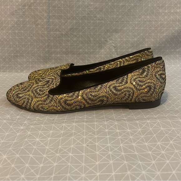 Sebastian Metallic Sparkle Embroidered Flats 37 - Picture 3 of 7